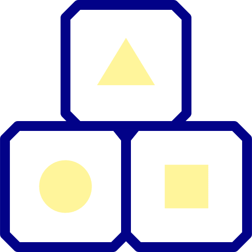 Blocks shapes kid children icon