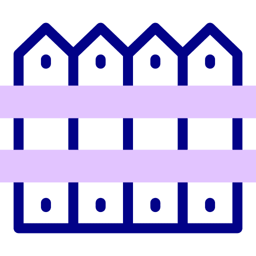 Fences farming and gardening wooden protection icon