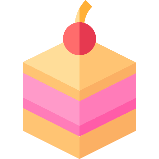 Cake food and restaurant bakery slice icon