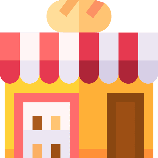 Bakery shop store bread architecture and city icon