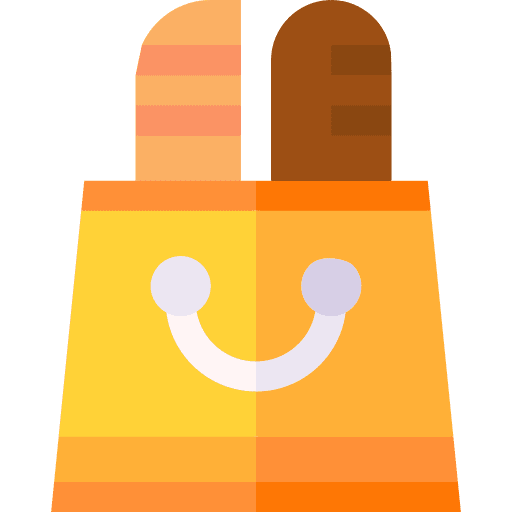 Bakery bread hand bag icon Bakery bread hand bag icon