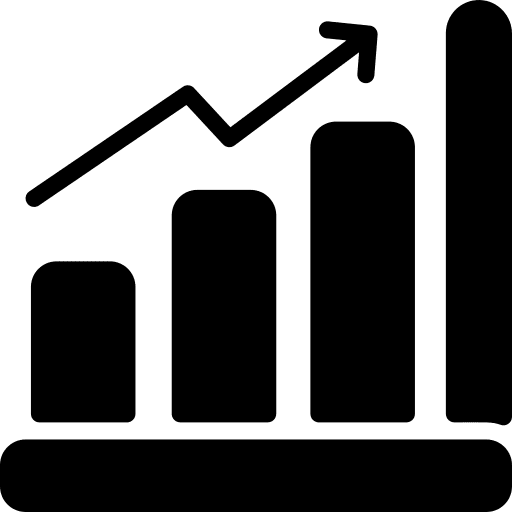 Graphic business and finance stats graphic icon