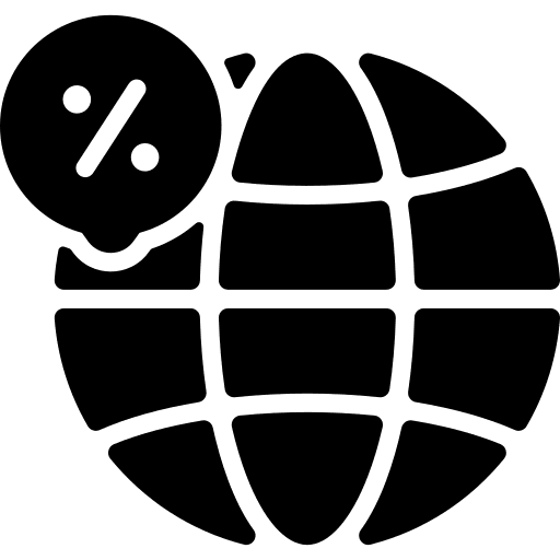 Globe globe percentage economy icon Globe globe percentage economy icon