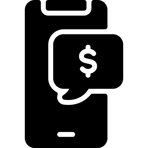 Smartphone bubble conversation business and finance icon Smartphone bubble conversation business and finance icon