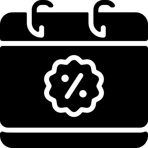 Calendar day date percentage icon Calendar day date percentage icon