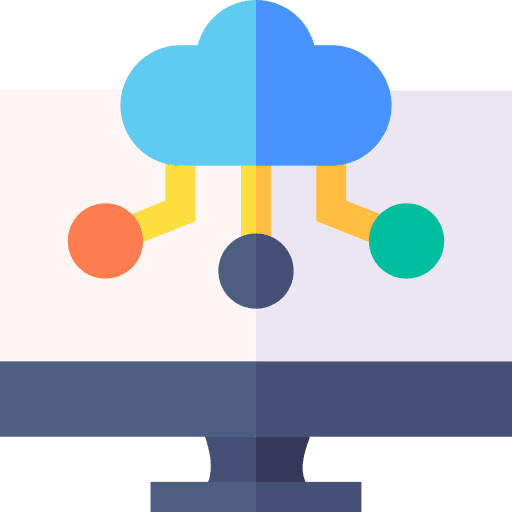 Cloud computing network multimedia computer icon Cloud computing network multimedia computer icon