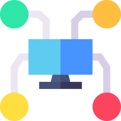 Distributed server data distribution icon Distributed server data distribution icon