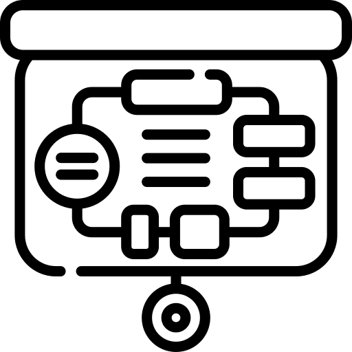 Presentation uml diagram strategic plan icon