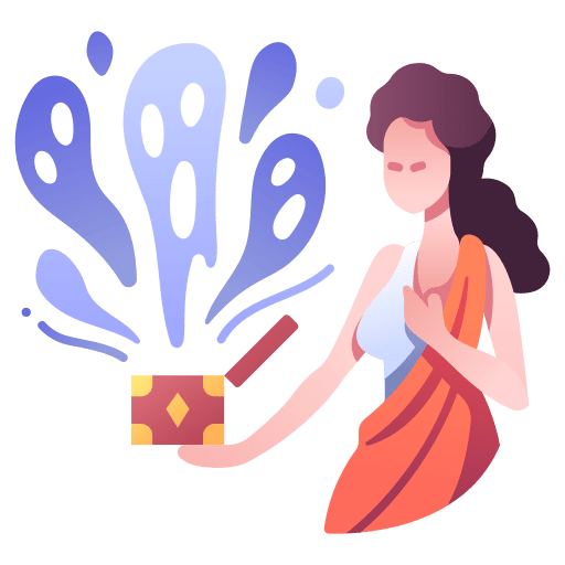 Pandora woman open box icon Pandora woman open box icon