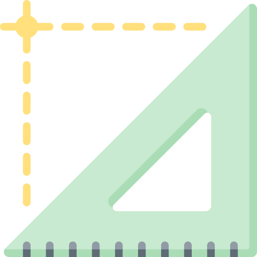 Square ruler education ruler technical drawing icon