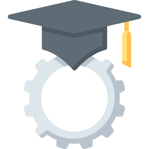 Mortarboard education gear engineering icon Mortarboard education gear engineering icon