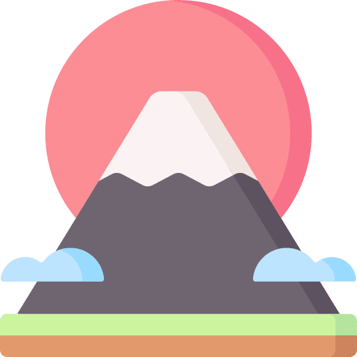 Fuji mountain japan landmark nature icon