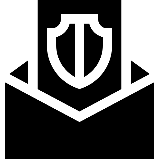 Mail secured shield message icon Mail secured shield message icon