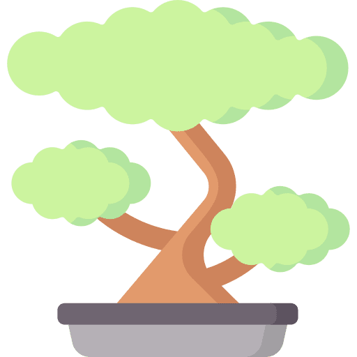 Bonsai tree botanical farming and gardening icon Bonsai tree botanical farming and gardening icon