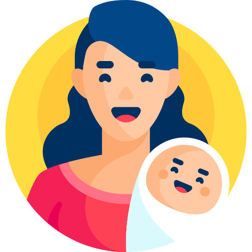 Mother babysitter black hair people icon