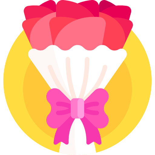 Flower bouquet present love and romance gift icon Flower bouquet present love and romance gift icon