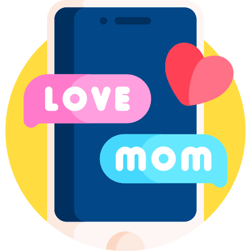 Smartphone talking heart conversation icon Smartphone talking heart conversation icon