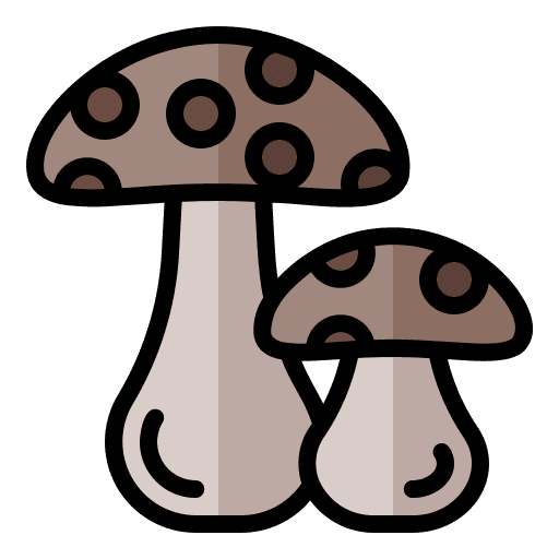 Mushroom vegan food and restaurant nutrition icon Mushroom vegan food and restaurant nutrition icon