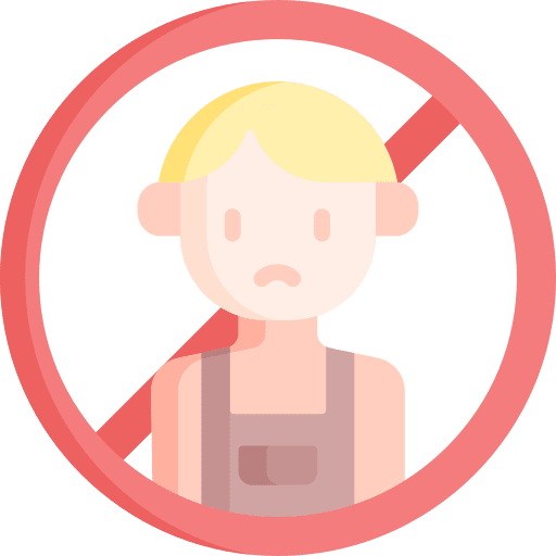 Child labour slave rights forbidden icon