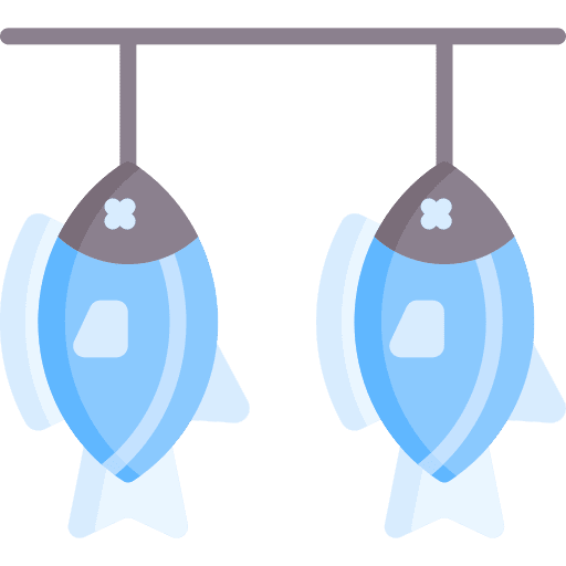 Dried fish raw protein sardines icon