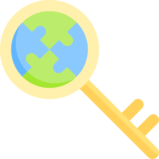 Key fit problem solving puzzle icon