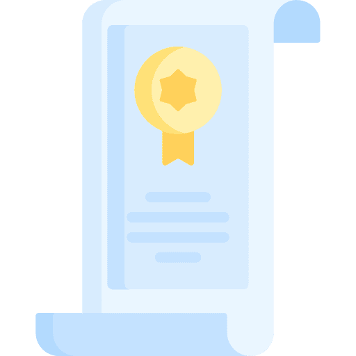 Certificate agreement badge files and folders icon