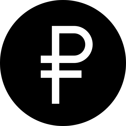 Ruble currency cash coin icon
