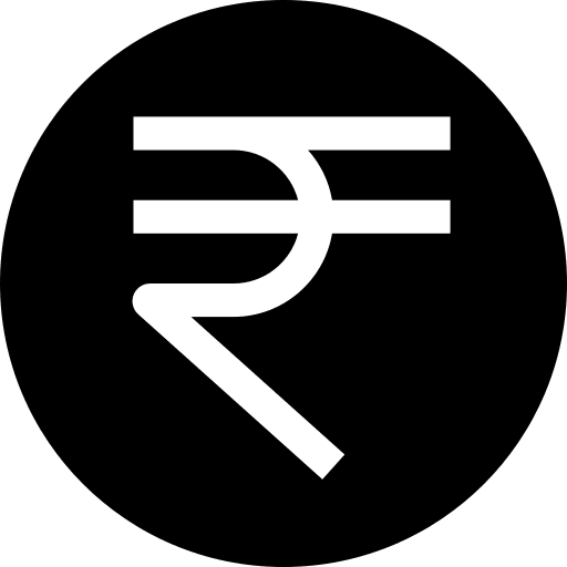 Rupee currency shapes and symbols coin icon