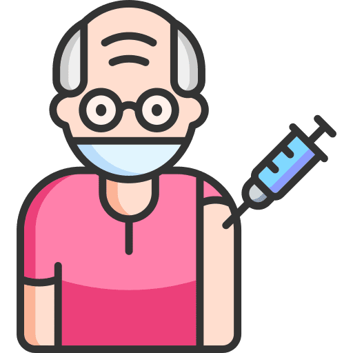 Old man healthcare and medical medicine vaccine icon