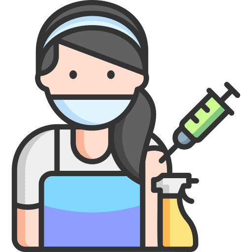 Vaccination cleaner woman vaccine icon