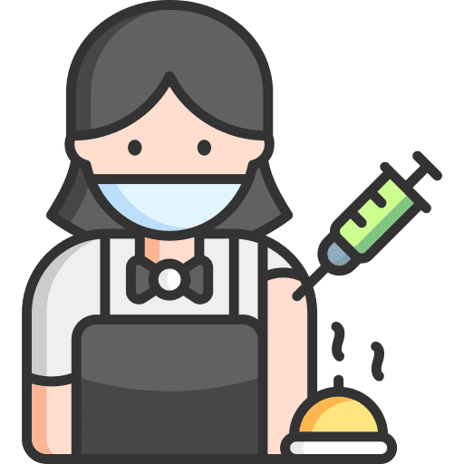 Waitress coronavirus covid vaccine icon