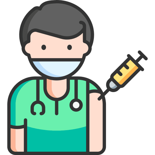 Doctor woman vaccination medicine icon