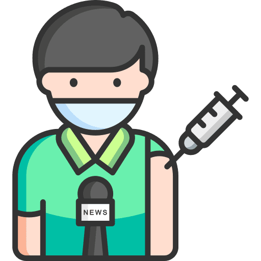 Journalist coronavirus vaccination journalist icon Journalist coronavirus vaccination journalist icon