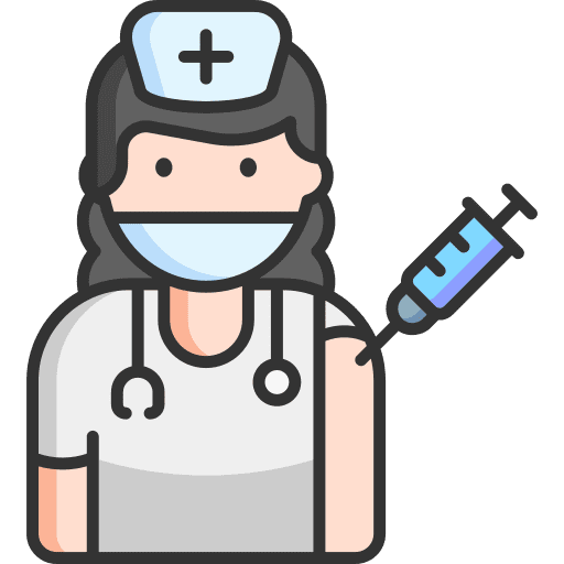 Nurse vaccination woman covid icon