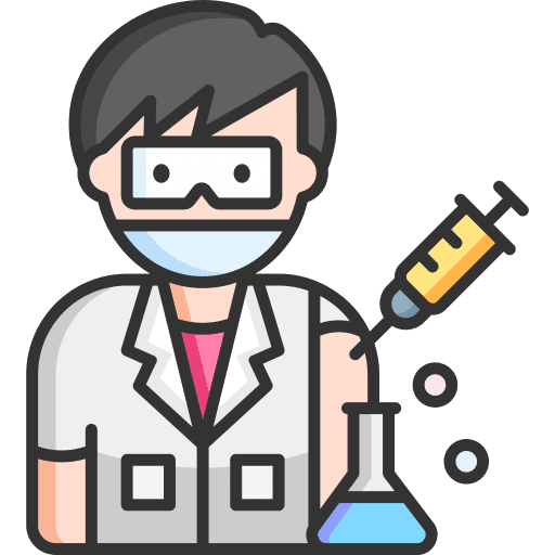 Scientist immunity covid man icon Scientist immunity covid man icon