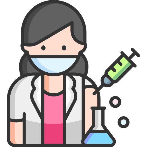 Scientist vaccination coronavirus covid icon Scientist vaccination coronavirus covid icon