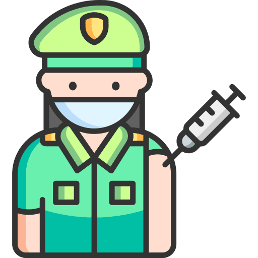 Soldier woman healthcare and medical vaccine icon
