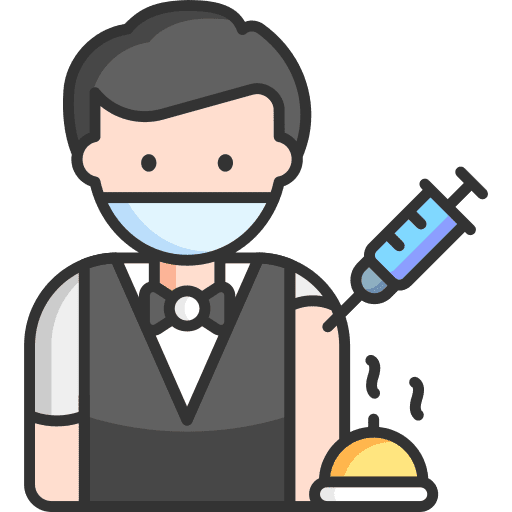 Waiter waiter vaccination immunity icon Waiter waiter vaccination immunity icon