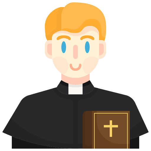 Priest professions and jobs christian cross icon