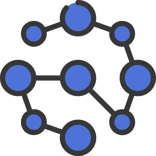 Decentralization business structure cryptocurrency icon