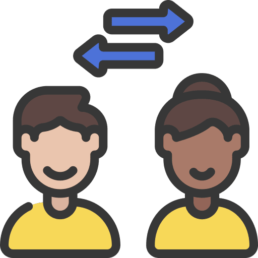 Peer to peer p2p avatar man icon