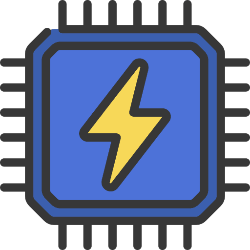 Processing core power microchip icon