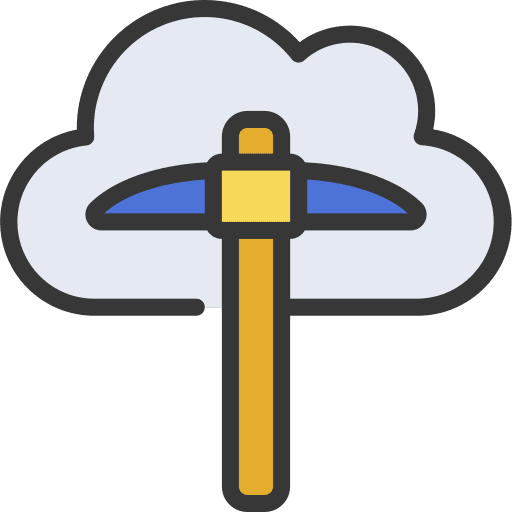 Cloud mining cryptocurrency cloud mining computer icon