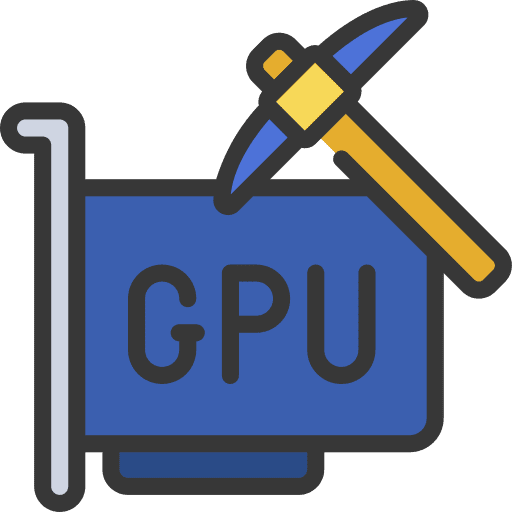 Gpu mining pickaxe finance bitcoin icon
