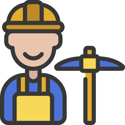 Miner professions and jobs cryptocurrency mining icon