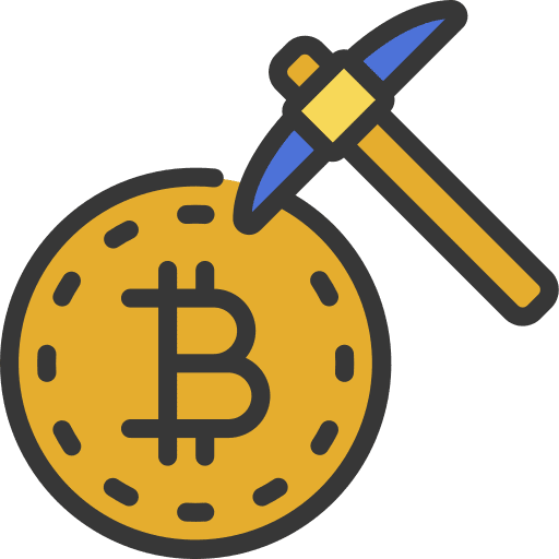 Bitcoin mining cryptocurrency blockchain bitcoin icon