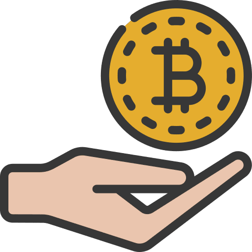 Give bitcoin blockchain cryptocurrency payment method icon