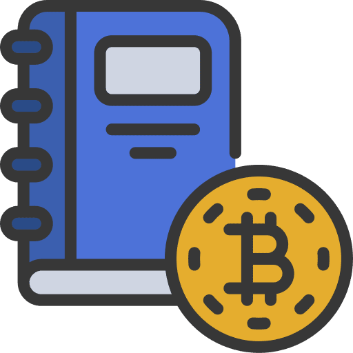 Ledger cryptocurrency growing commerce icon