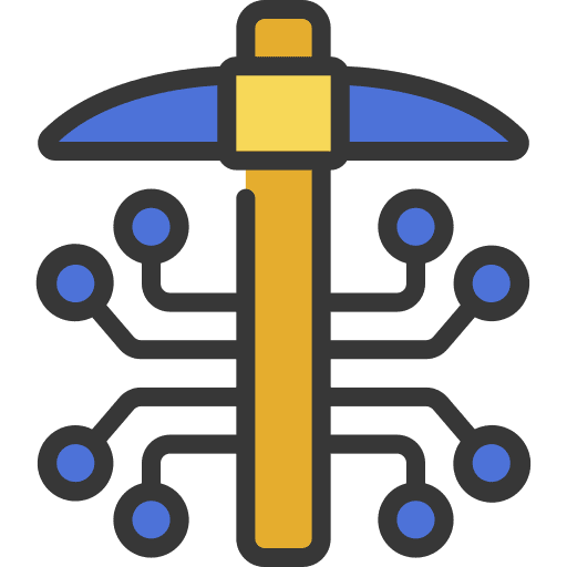 Mining crypto cryptocurrency blockchain icon