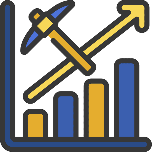 Profits cryptocurrency bitcoin mining icon